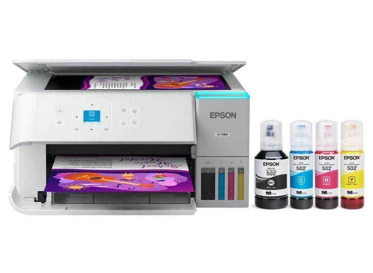 Epson EcoTank ET-2980 Wireless All-in-One Color Supertank Printer, White