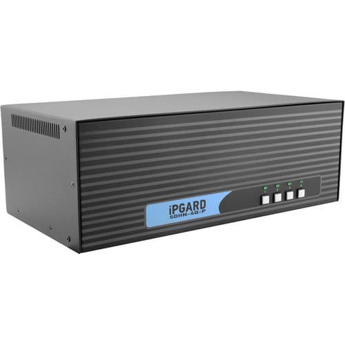 IPGard Secure 4-Port Quad-Head 4K DP-to-HDMI KVM Switch with CAC Port