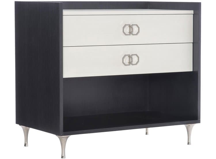 Bernhardt Silhouette Nightstand in Onyx | Eggshell
