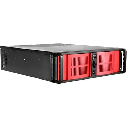 iStarUSA D-300-FS 3U Compact Stylish Rackmountable Chassis (Red Bezel)