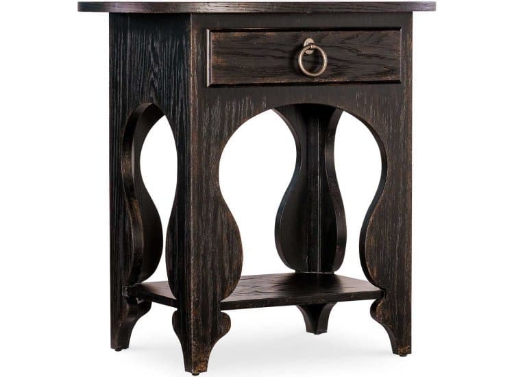 Hooker Furniture Americana Oval Nightstand with One-Drawer, Americana Molasses
