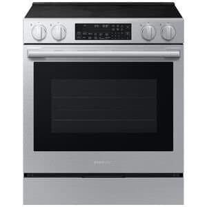 Samsung Bespoke 30 in. 6.3 cu. ft. Smart Air-Fry True European Convection Slide-In Electric Range with Radiant Burners-Stainless Steel