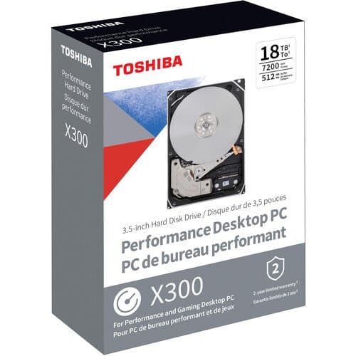 Toshiba 18TB X300 Performance 3.5" CMR Internal Hard Drive