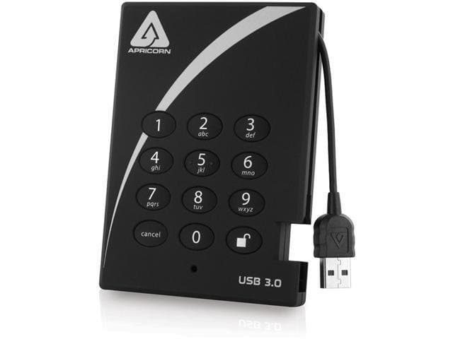Apricorn 256GB Aegis Padlock USB 3.0 Hardware-Encrypted Solid State Drive