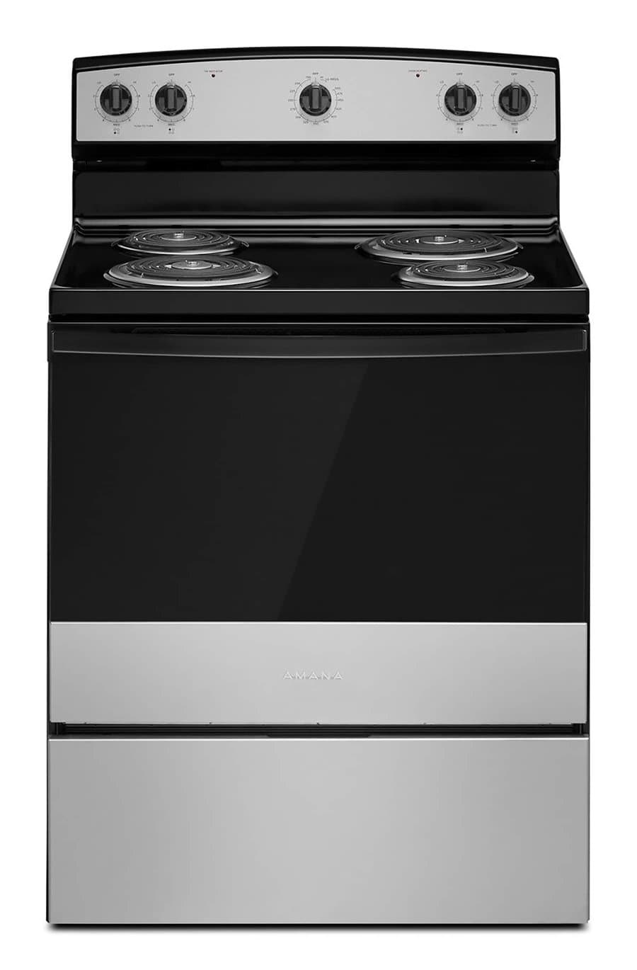 Amana 30-in 4 burners 4.8-cu ft Freestanding Electric Range ( Stainless Steel )