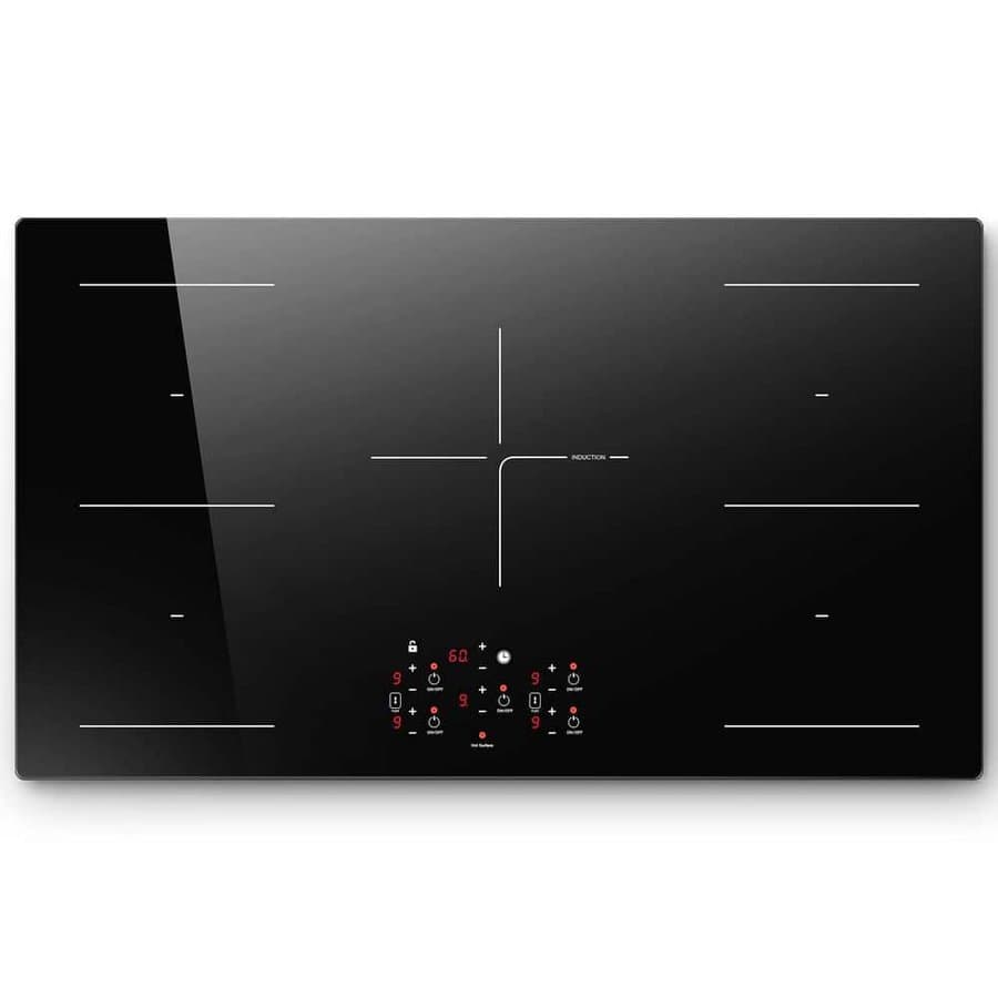 36 in. 5 Elements Electric Induction Cooktop in Black with Double Bridge Function, Booster, Timer, Child Lock