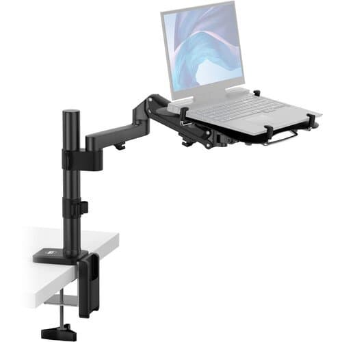 CTA Digital Articulating Desk Clamp Mount for Laptops with Built-In Cooling Fan