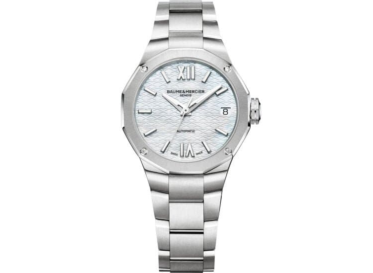 Baume & Mercier Riviera Automatic White MOP Dial Stainless Steel Bracelet Watch, 33mm