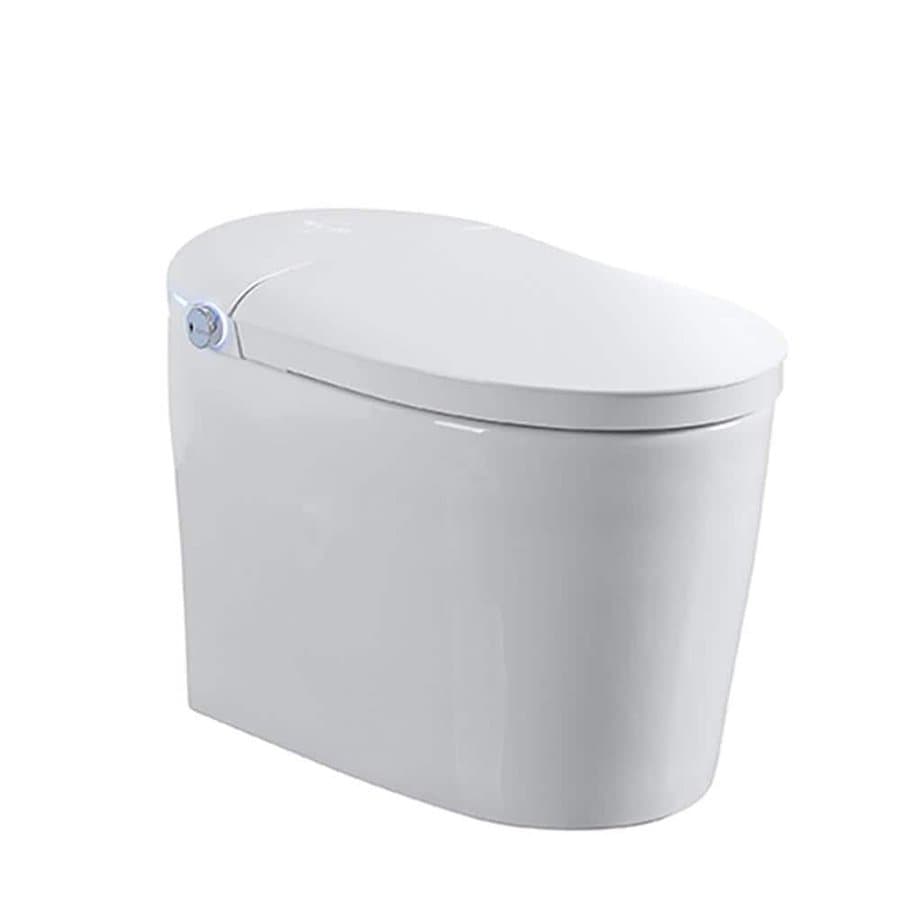 Tankless Elongated Smart Round Bidet Toilet in White w/ Auto Flush, Heated Seat, Warm Air Dryer, Side Control, Remote