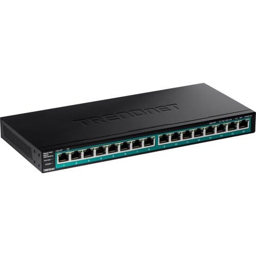 TRENDnet TPE-TG161H 16-Port Gigabit PoE+ Compliant Unmanaged Network Switch