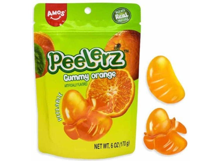 Amos Peelerz Gummies 6oz. Orange Bag
