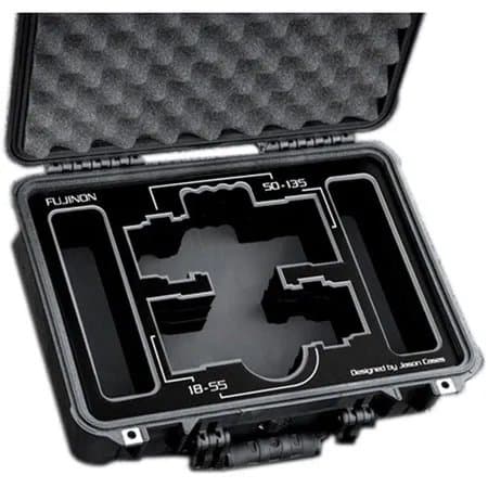 Jason Cases Hard Case with Laser-Cut Foam for Fujinon MK18-55mm and MK50-135mm Lenses