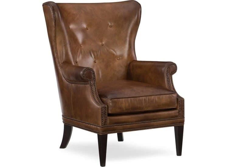 Hooker Furniture Living Room Maya Wing Leather Club Chair