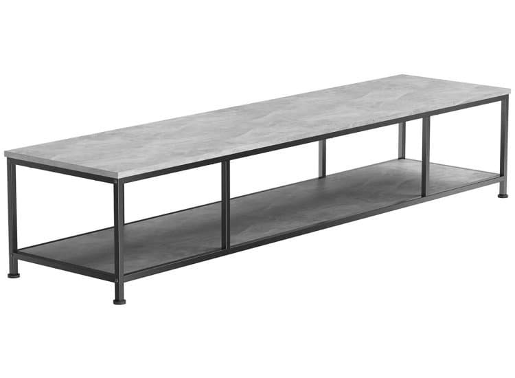 ErgoAV Extra Large TV Stand 78-Inch with Metal Frame, Concrete Finish