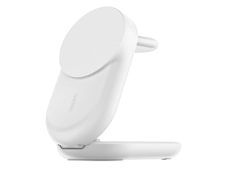 Belkin UltraCharge 3-in-1 Round Foldable Magnetic Charger with Qi2 25W, White