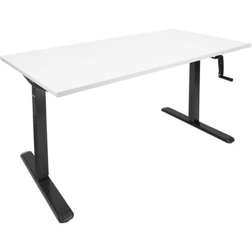 Mount-It! Hand Crank Standing Desk with 55" Tabletop (White)