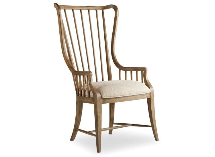 Hooker Furniture Casual Dining Sanctuary Tall Spindle Arm Chair in Antique Hickory | Larkin Oak