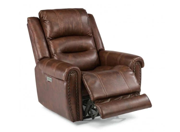 Flexsteel Oscar Fabric Power Recliner With Power Headrest & Lumbar