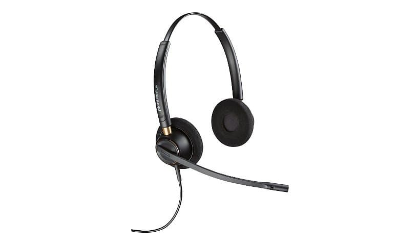 Poly EncorePro 520D Binaural Wired Headset-Quick Disconnect-TAA Compliant