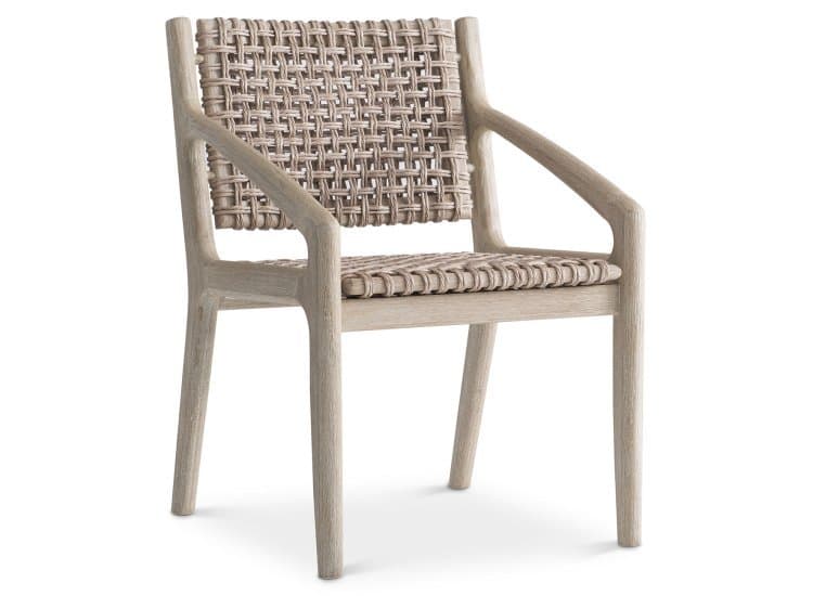Bernhardt Atlas Outdoor Arm Chair in Sea Oat Teak|Pampas Wicker