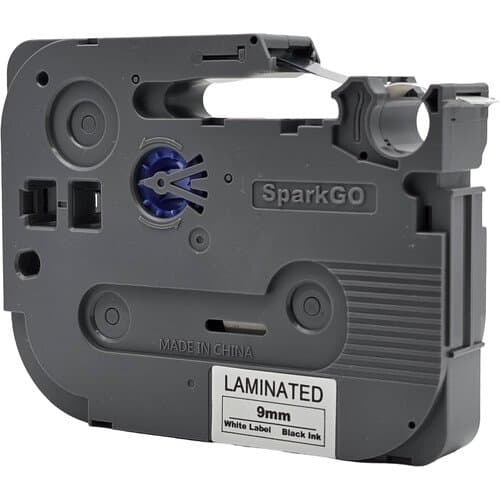 SparkGO Tape for SP-H55 Label Maker (Black on White, 0.35" x 26', Laminated)