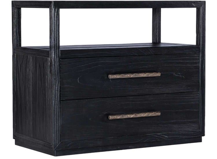 Hooker Furniture Linville Falls Shou Sugi Ban Nightstand with Two Drawers, Shadow