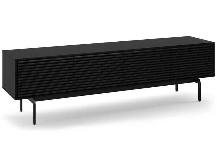 BDI Align Low Console Cabinet with Four Doors, Ebonized Ash