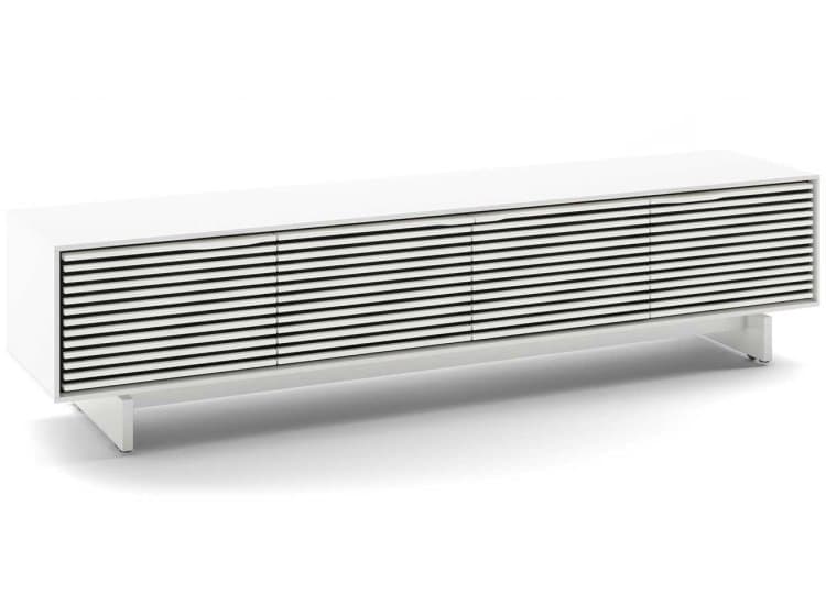 BDI Align Satin White Quad Media Low Cabinet