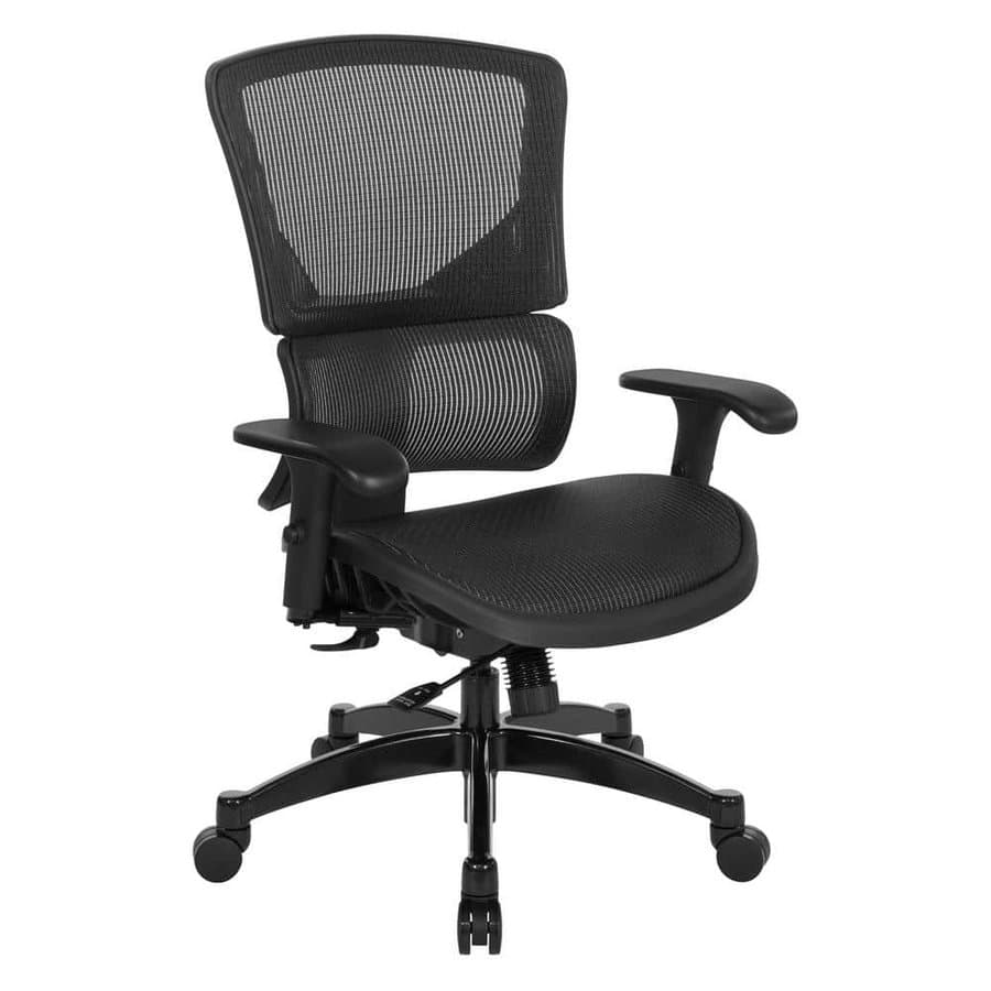 639 Series Mesh Seat and Back Adjustable Height Ergonomic Executive Chair, Black with Adjustable Arms Big and Tall