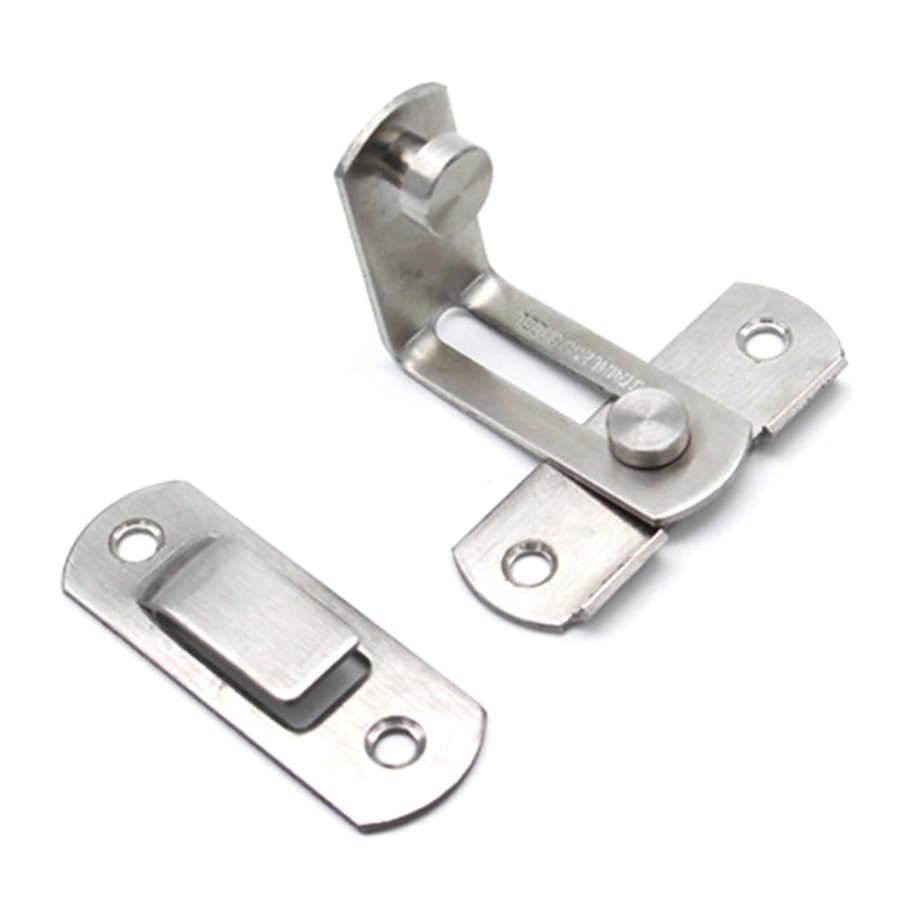 Huanledash Stainless Steel 90 Degree Hasp Latches Sliding Door Chain Lock Security Tool