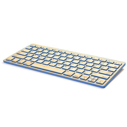 Impecca Bamboo Bluetooth Compact Wireless Keyboard (Blue Satin)