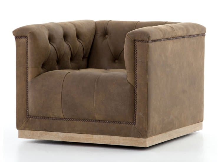 Four Hands Kensingtion Collection Umber Grey Maxx Swivel Chair