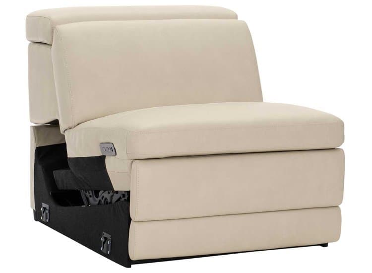 Bernhardt Armless Power Motion Chair Lioni, Cream Leather Finish