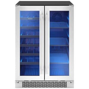 Zephyr 24 in. 5.2 cu. ft. Built-In/Freestanding Beverage Center with Adjustable Shelves & Digital Control-Stainless Steel