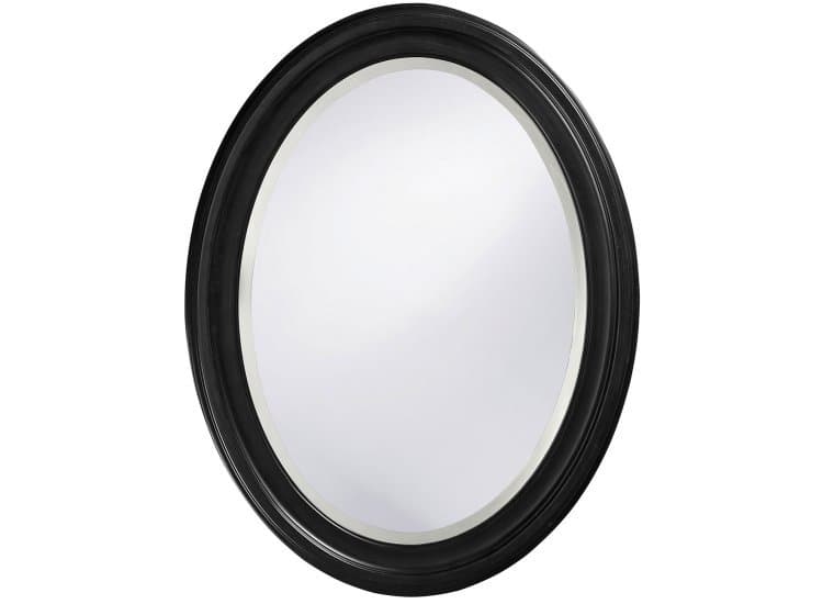 Howard Elliott George Oval Mirror, Matte Black Finish