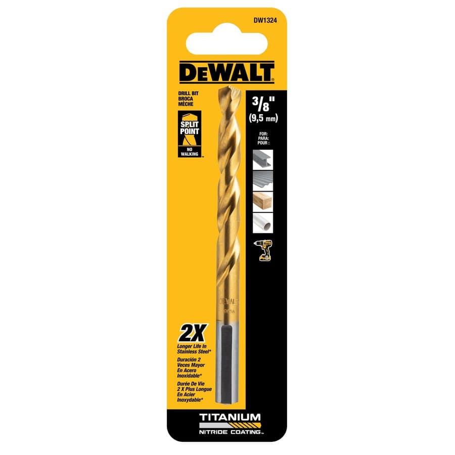 DEWALT x 5-7/8-in Titanium nitride coated HSS Jobber length Twist Drill Bit