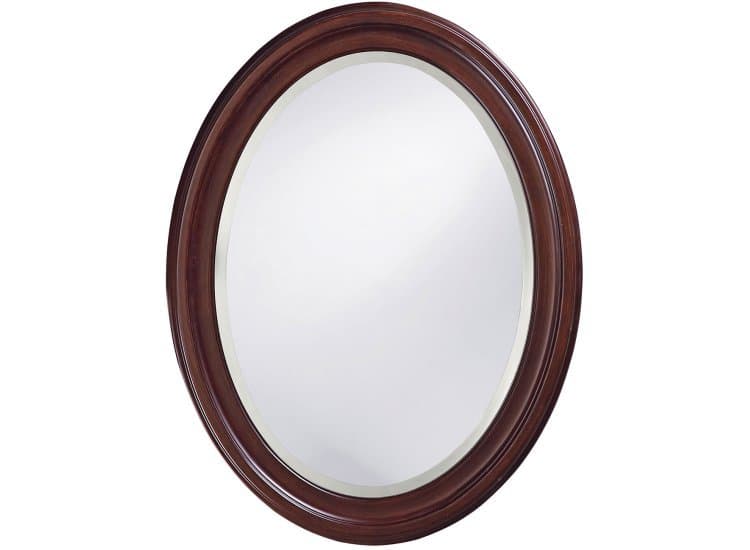 Howard Elliott George Oval Mirror, Chocolate Brown Finish