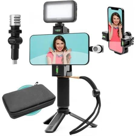 Movo Photo iVlog Starter Kit Vlogging Bundle for Android & Other Phones