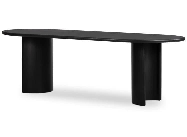 Four Hands Paden Dining Table 94", Aged Black Acacia