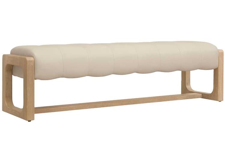 Hooker Furniture Banyon Bay Bench in Sunbleached Leather | Desert Oak