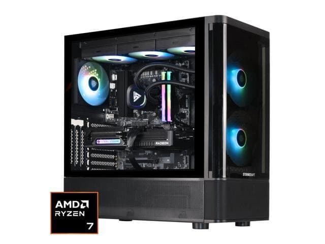 STORMCRAFT Gaming PC SKYHAWK PRO AMD Ryzen 7 7800X3D Radeon RX 9070 XT 16GB – AI Powered 32GB DDR5 6000MHz RGB 2TB NVMe SSD 360mm AIO 850W Gold PSU