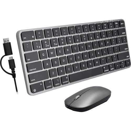 Macally Dual Mode Wireless Keyboard & Mouse Set (Space Gray)