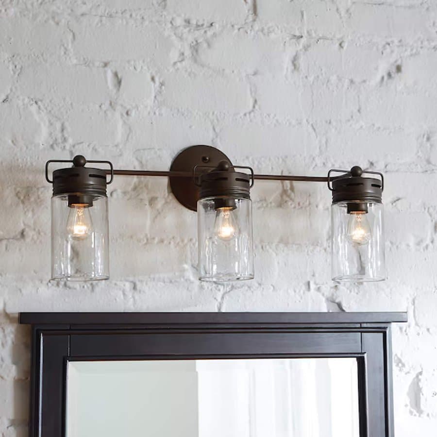 Litex Ozark 21.63-in 3 Light Bronze Transitional Bathroom Vanity light bar