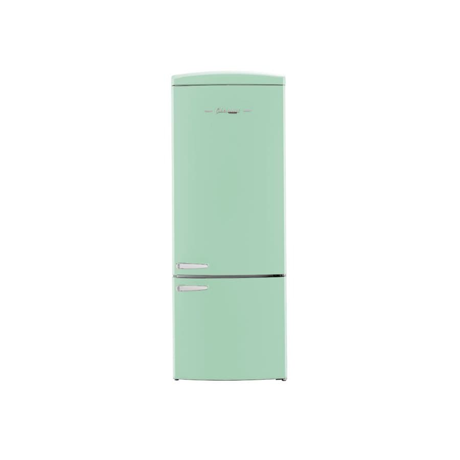 UNIQUE Classic Retro 16.7-cu ft Counter-Depth 27.95-in Wide Bottom-Freezer Refrigerator Summer Mint Green ) Garage Ready ENERGY STAR Certified