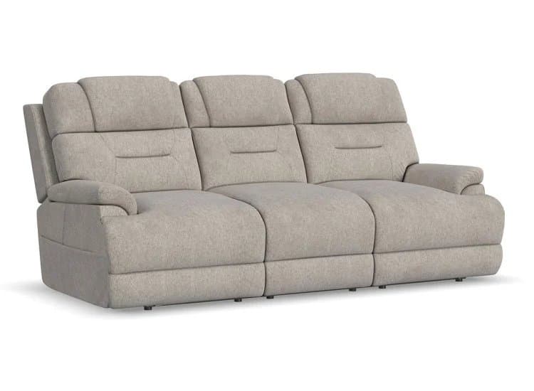 Flexsteel Zofa Power Sleep Sofa with Power Headrests and Lumbar, Shell Fabric