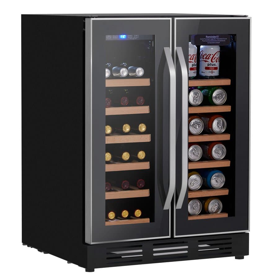 34 Bottle Electric Dual Zone Built-In/Freestanding Wine Cooler And Beverage Refrigerator