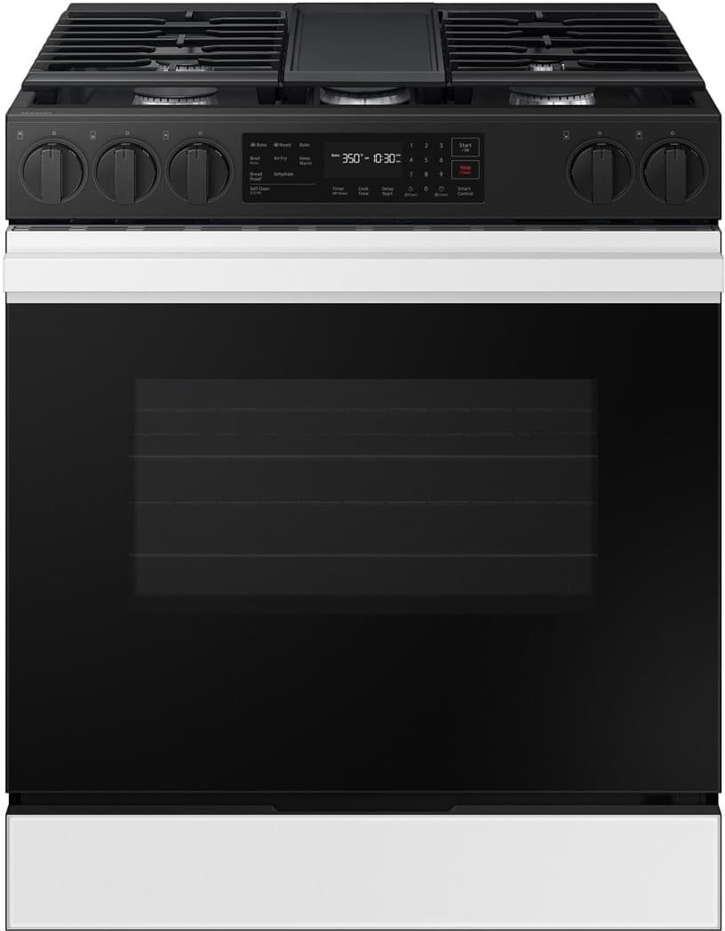 Samsung Bespoke Slide-In Gas Range 6.0 Cu. Ft., White Glass-NSG6DB830012AA