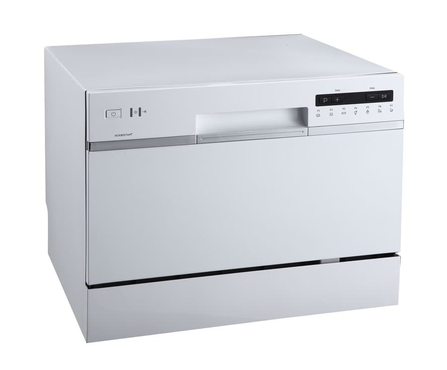 EdgeStar 22-in Portable Countertop dishwasher ( White ) 6 Place Settings with Air Dry 52-Decibel Standard Sound Level