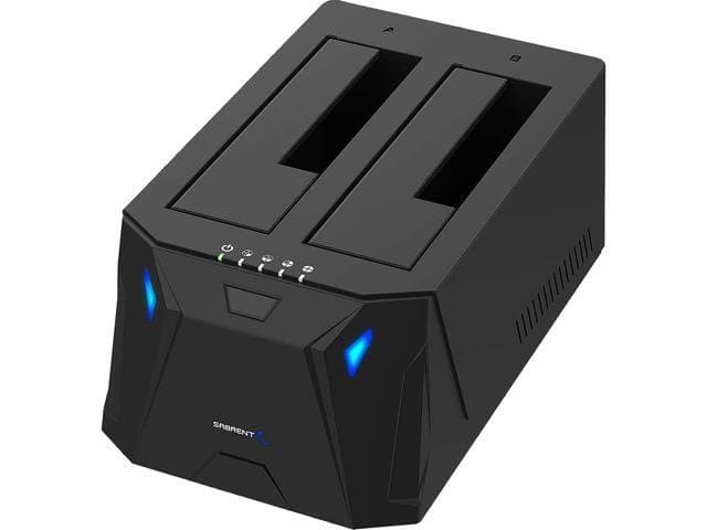 SABRENT EC-HD2B Black USB 3.0 to SATA I/II/III Dual Bay External Hard Drive Docking Station for 2.5 or 3.5in HDD, SSD