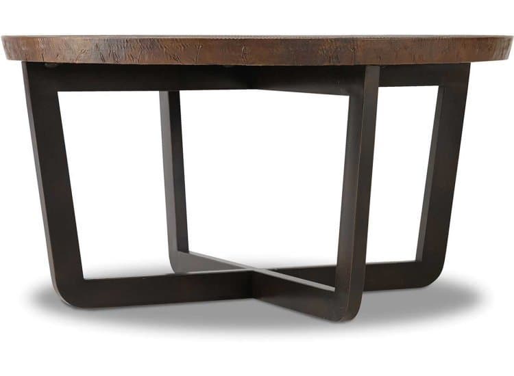 Hooker Furniture Living Room Parkcrest Round Cocktail Table in Copper | Dark Metal